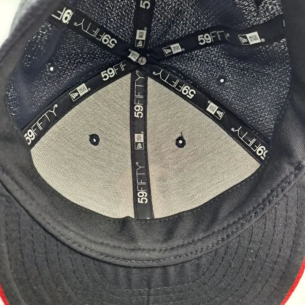 Boston Red Sox Hat Mens Navy Red 6 5/8 Fitted 59Fifty Cap New Era MLB Baseball